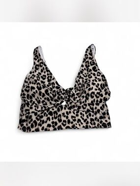 Old Navy Leopard Knot Front Bikini Top